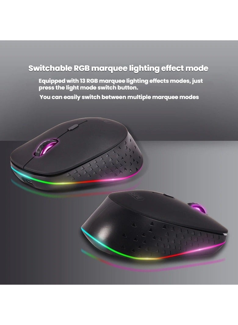 General Bluetooth dual-mode mouse type-c wireless mouse universal computer USB mouse non-stop play  - Image 3
