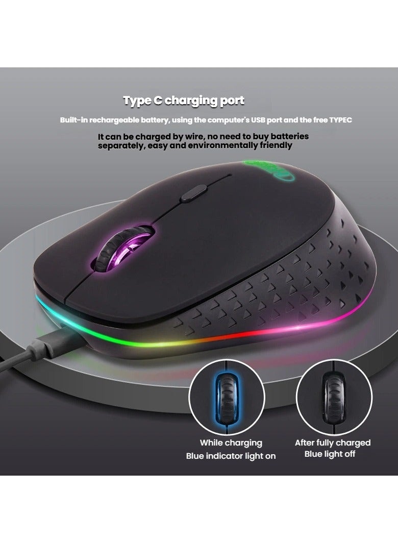 General Bluetooth dual-mode mouse type-c wireless mouse universal computer USB mouse non-stop play  - Image 2