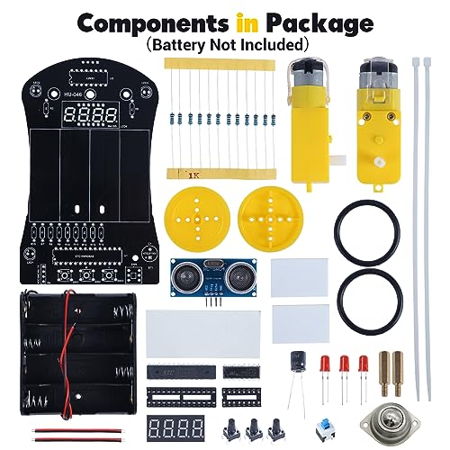 MiOYOOW Ultrasonic Ranging Obstacle Avoidance DIY Car Kit MiOYOOW Smart Car Electronics Projects for 15 Years Old Beginners Soldering Practice Kit for Home and School Learning - Image 5