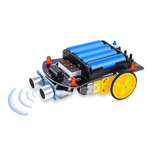 MiOYOOW Ultrasonic Ranging Obstacle Avoidance DIY Car Kit MiOYOOW Smart Car Electronics Projects for 15 Years Old Beginners Soldering Practice Kit for Home and School Learning - Image 1