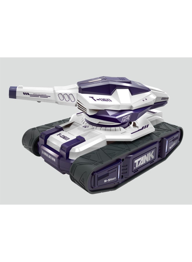 Children And Boys Are Caterpillar Space Remote Control Tank (pointed) Remote Control Tank Remote Control Car Window Box-Color:White Purple  - Image 3