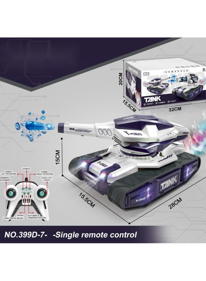 Children And Boys Are Caterpillar Space Remote Control Tank (pointed) Remote Control Tank Remote Control Car Window Box-Color:White Purple  - Image 2