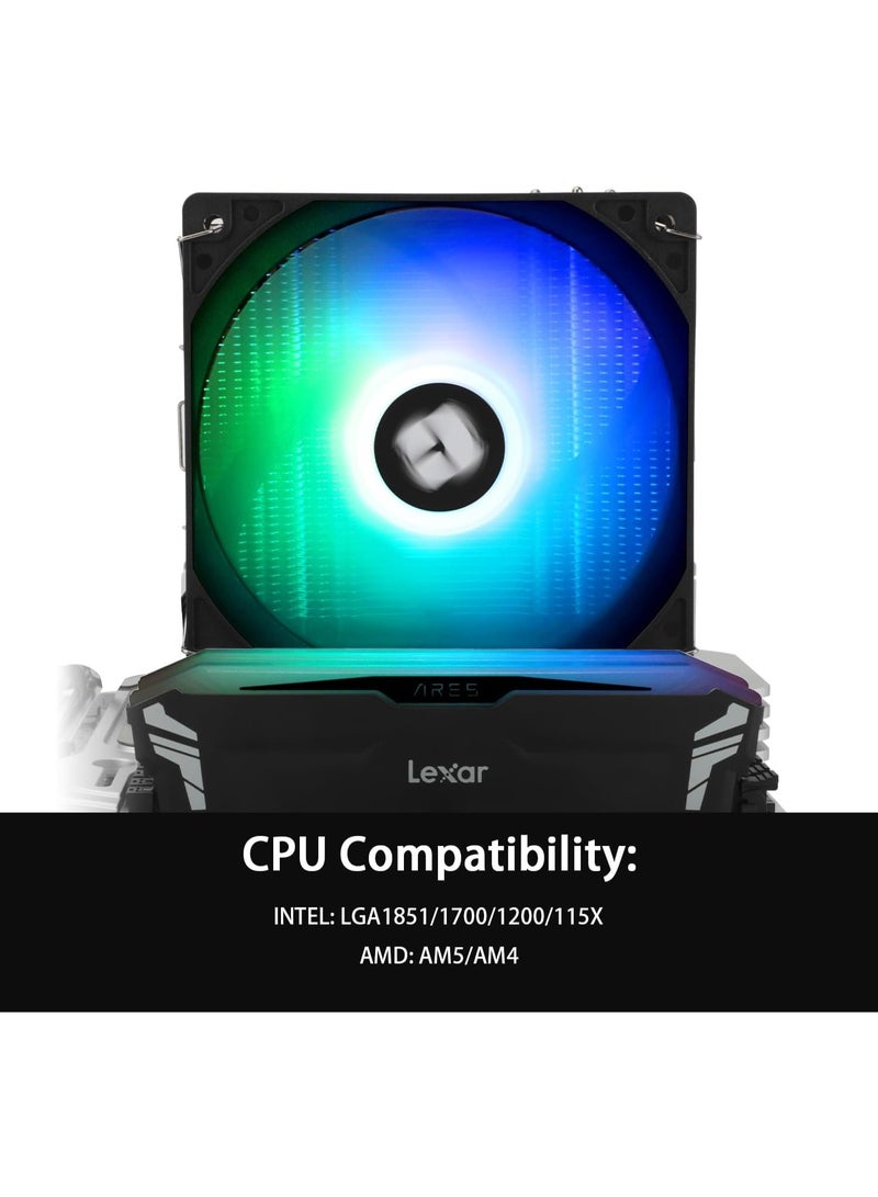 Thermalright cpu cooler ARGB am5 Burst Assassin 120 SE ARGB CPU Cooler, 6 Heat Pipes Heatsink Cooler, 12cm PWM Fan CPU Air Cooler, AGHP Technology, for Intel LGA1851/1700/115X/1200，AMD  AM5 AM4 - Image 3