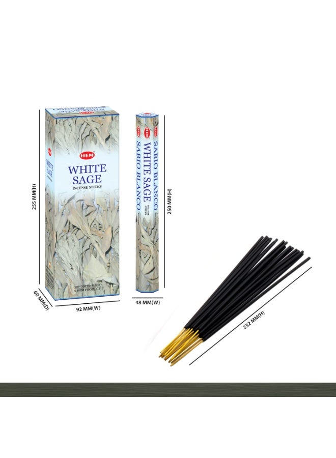هيم أعواد بخور هيم برائحة المريمية البيضاء للتأمل والاستخدام اليومي - عطر طبيعي ١٠٠٪ | عبوة من ١٢٠ أعواد | مدة الاحتراق: ٢٠-٢٥ دقيقة - Image 2