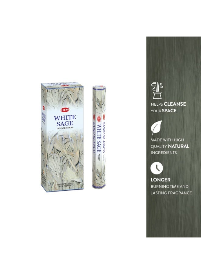 هيم أعواد بخور هيم برائحة المريمية البيضاء للتأمل والاستخدام اليومي - عطر طبيعي ١٠٠٪ | عبوة من ١٢٠ أعواد | مدة الاحتراق: ٢٠-٢٥ دقيقة - Image 5