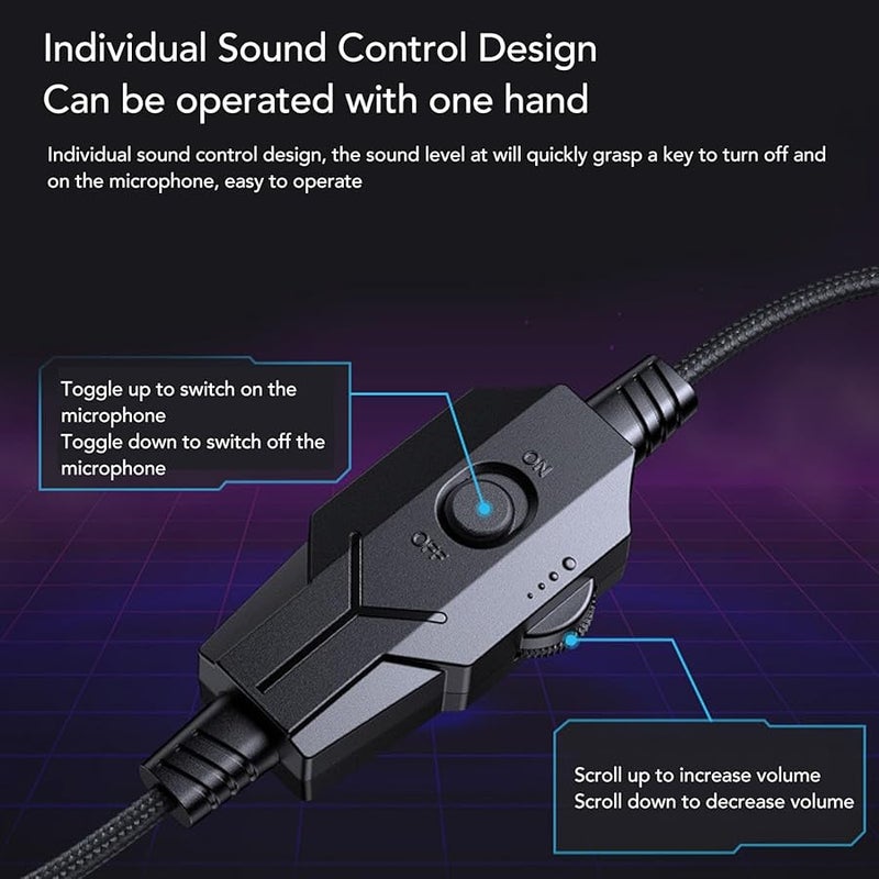 RGB Gaming Headset Black 50MM Drivers Clear Sound Adjustable Headband Breathable Ear Cushions - Image 4