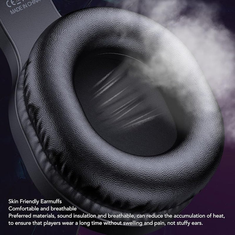 RGB Gaming Headset Black 50MM Drivers Clear Sound Adjustable Headband Breathable Ear Cushions - Image 5