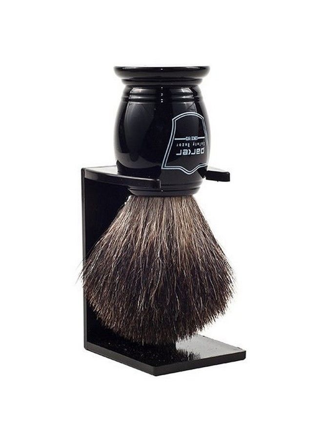 Parker Safety Razor 100% Black Badger Bristle Shaving Brush With Ebony Handle Brush Stand Included  - Image 3