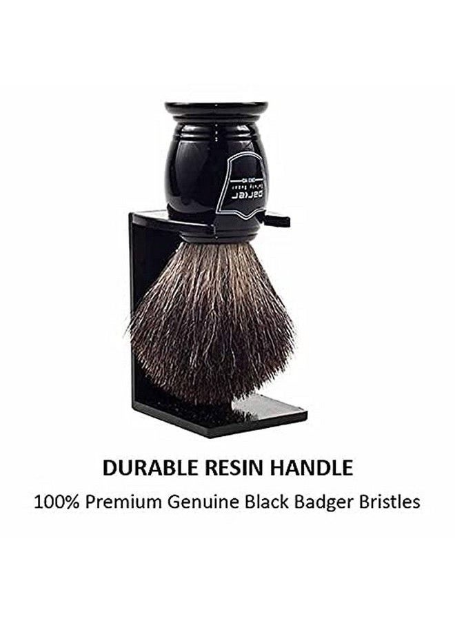 Parker Safety Razor 100% Black Badger Bristle Shaving Brush With Ebony Handle Brush Stand Included  - Image 5