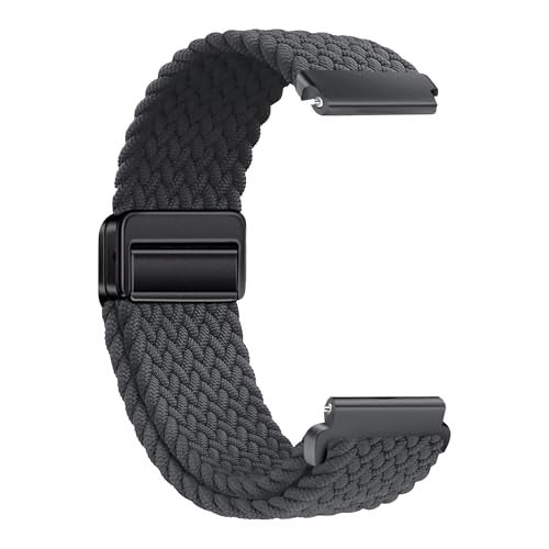 ACM Watch Strap Woven Braided Magnetic 22mm compatible with Amazfit Balance Smartwatch Adjustable Belt Band Grey - Image 2