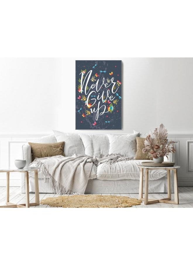 Home Gallery Home Gallery never give up motivational postcard Printed canvas wall art  - Image 3