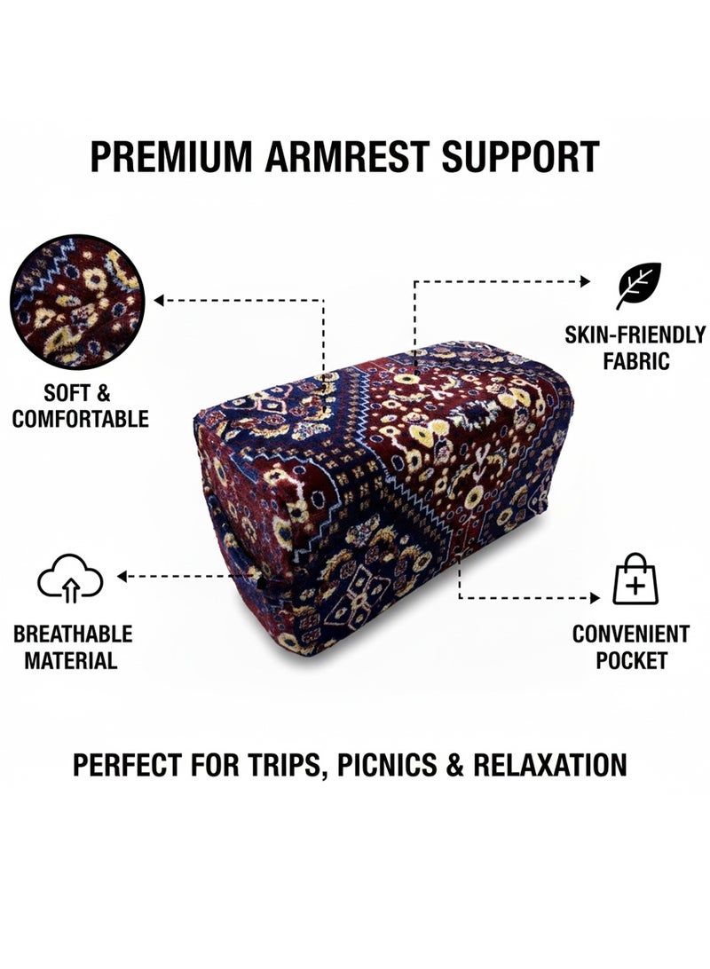 QUTOOB Folding Chair With Support Pillow - Outdoor Sitting Set for Camping, Trips and Picnics - Adjustable Backrest, Premium Quality, Breathable Fabric, Comfortable, Elegant Traditional Design - Image 5