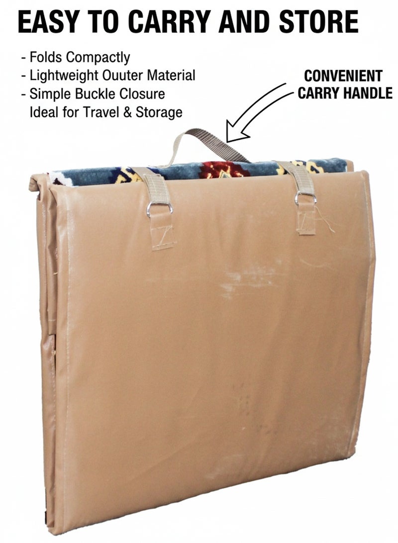 QUTOOB Folding Chair With Support Pillow - Outdoor Sitting Set for Camping, Trips and Picnics - Adjustable Backrest, Premium Quality, Breathable Fabric, Comfortable, Elegant Traditional Design - Image 4