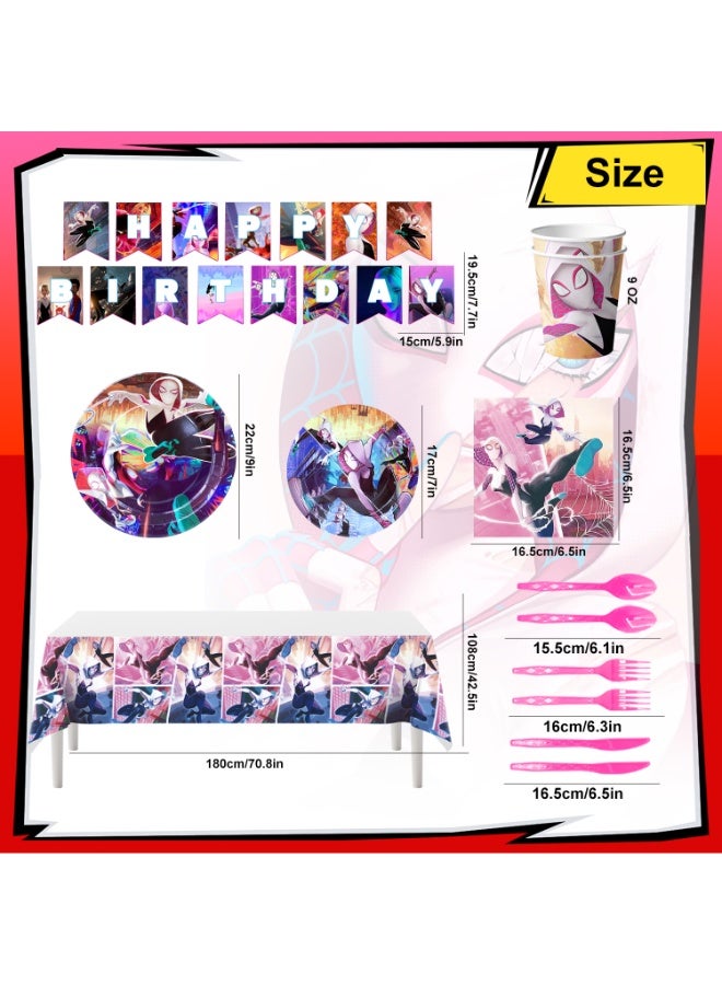 ILovhaprty Spider-Man Gwen Party Decorations Party Tableware Set - Image 2