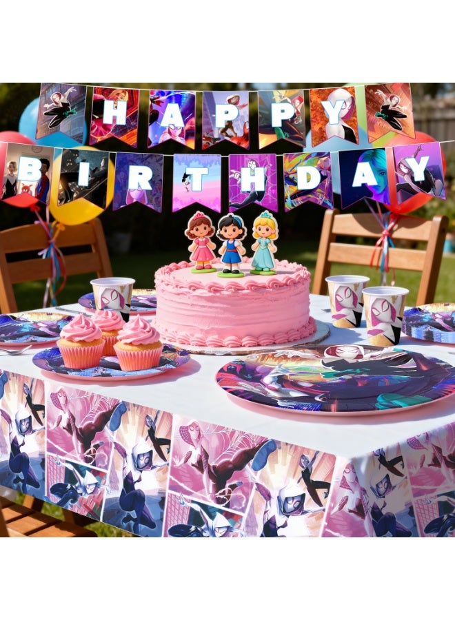 ILovhaprty Spider-Man Gwen Party Decorations Party Tableware Set - Image 5