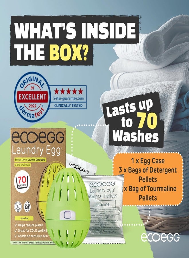 Ecoegg Laundry Egg | Detergent & Fabric Conditioner Replacement | Non bio, no enzymes, phosphates, bleach (Jasmine) - Image 2