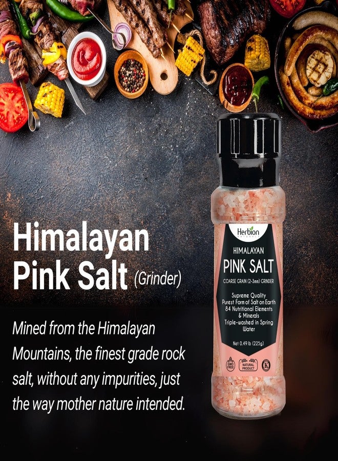 HERBION Naturals Himalayan Pink Salt Grinder Coarse Grain, 100% Pure with 84 Minerals for Seasoning, Refillable, All-Natural Salt, Triple-Washed in Spring Water, Vegan, Kosher Certified Pack of 1 - Image 2
