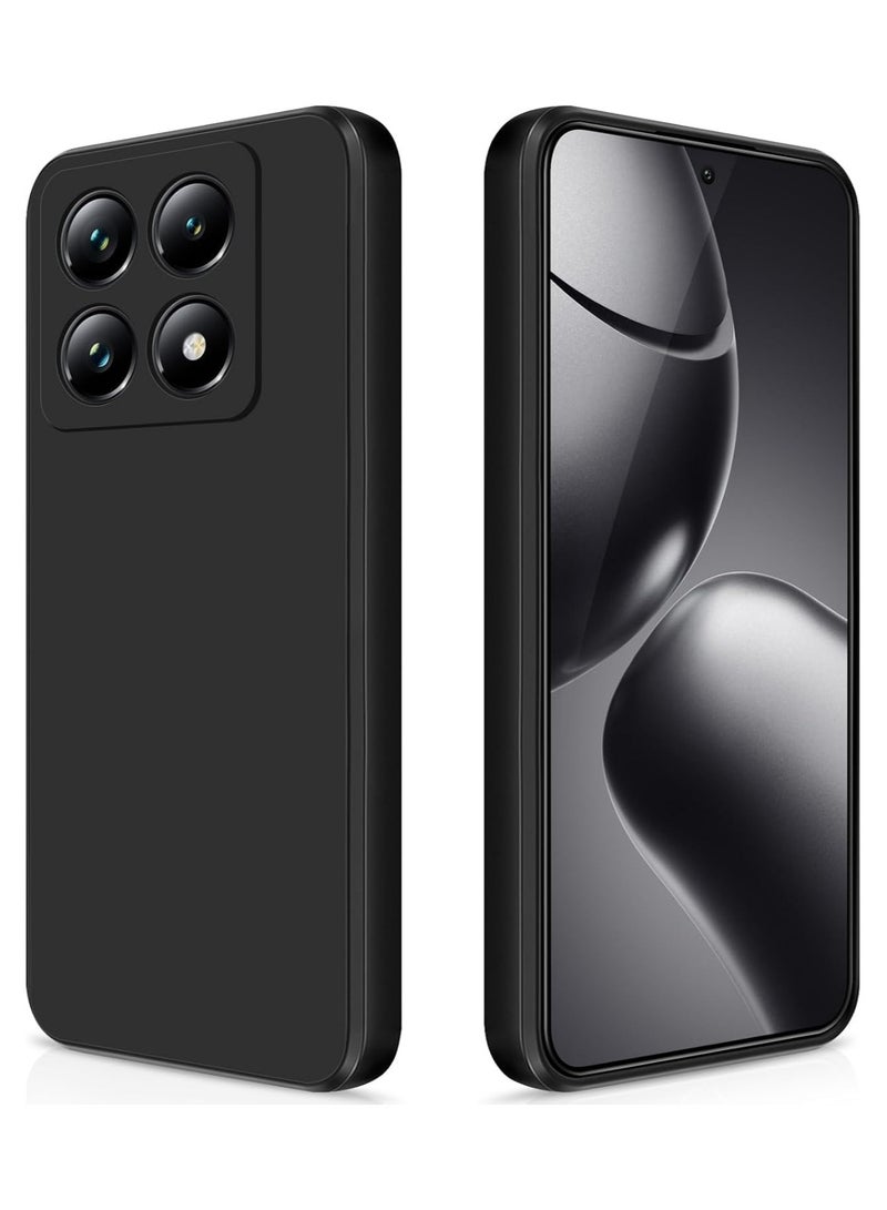 Xiaomi 14T Case Cover Rubberised Matte Soft Silicone TPU with Camera Protection Flexible Back Case Cover for Xiaomi 14T (2024) Black