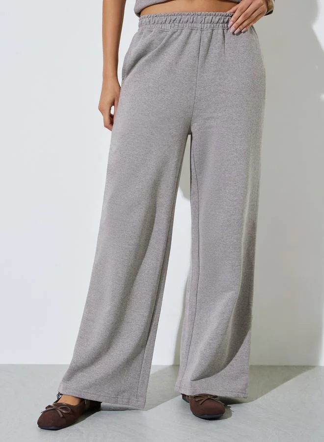 ستايلي Brown Wide Leg Joggers With Side Pocket