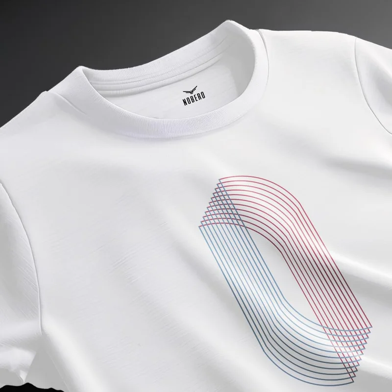 NOBERO Men's White Cotton Regular Fit T-Shirt