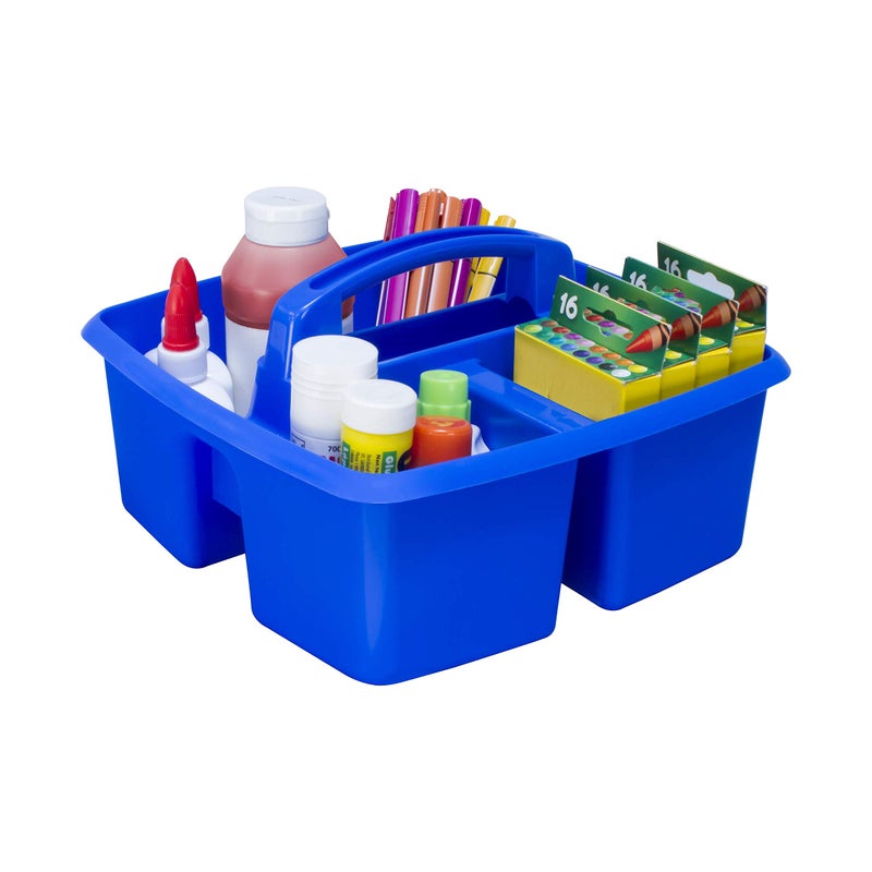Storex 3-Compartment Small Caddy â€“ Multipurpose Classroom Organizer with Handle, Assorted STEAM Colors, 6-Pack (00940A06C) - Image 5