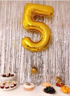 Brain Giggles Brain Giggles 40 Inch Gold Number 5 Foil Balloon  - Image 5