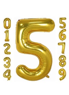 Brain Giggles Brain Giggles 40 Inch Gold Number 5 Foil Balloon  - Image 2