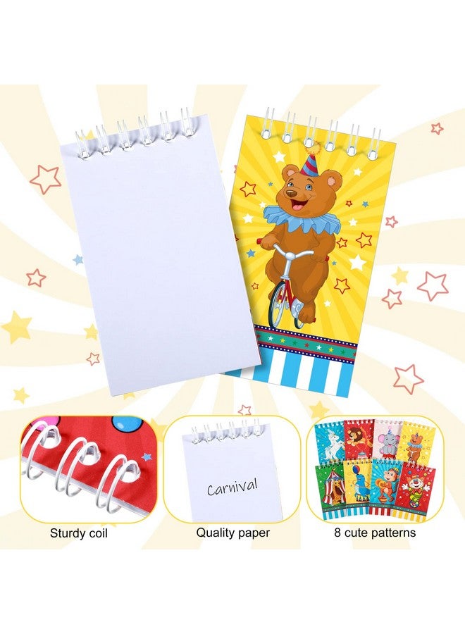 Containlol 24 Pcs Mini Circus Carnival Notebooks Carnival Birthday Party Supplies Goodie Bag Stuffers Journal Notepad Teacher Classroom Supplies For Circus Birthday Baby Shower Showman Themed Party  - Image 4