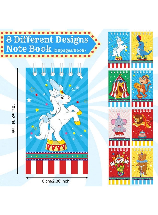 Containlol 24 Pcs Mini Circus Carnival Notebooks Carnival Birthday Party Supplies Goodie Bag Stuffers Journal Notepad Teacher Classroom Supplies For Circus Birthday Baby Shower Showman Themed Party  - Image 3