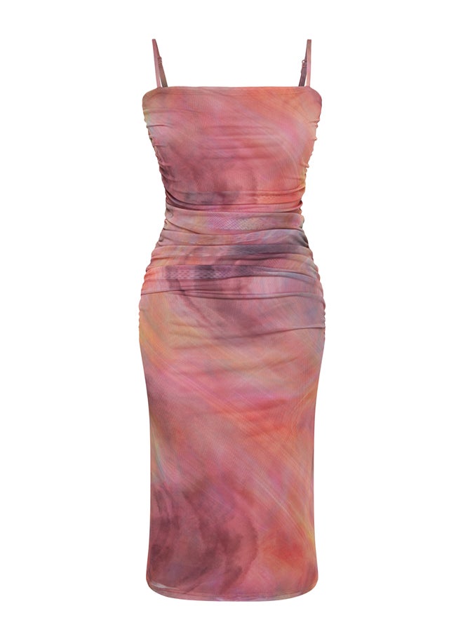 trendyol - Multicolored Abstract Patterned Knitted Elegant Evening Dress TPRSS24EL00150 - Image 1