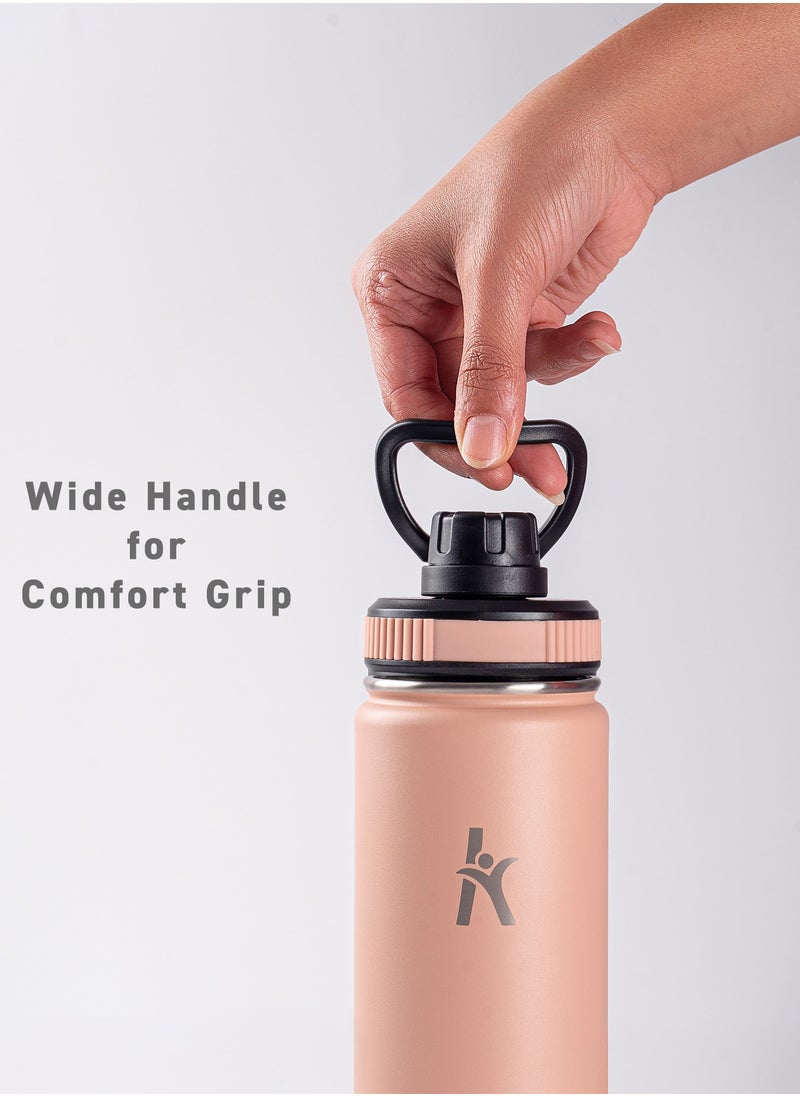 KRYMSO KRYMSO, 650ml Stainless Steel Water Bottle, Sports Bottle with Straw, Double Wall Insulated Water Bottle, Thermos Flask, Water Bottle for kids, Gym  - Image 4