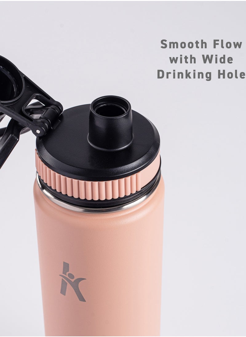 KRYMSO KRYMSO, 650ml Stainless Steel Water Bottle, Sports Bottle with Straw, Double Wall Insulated Water Bottle, Thermos Flask, Water Bottle for kids, Gym  - Image 5