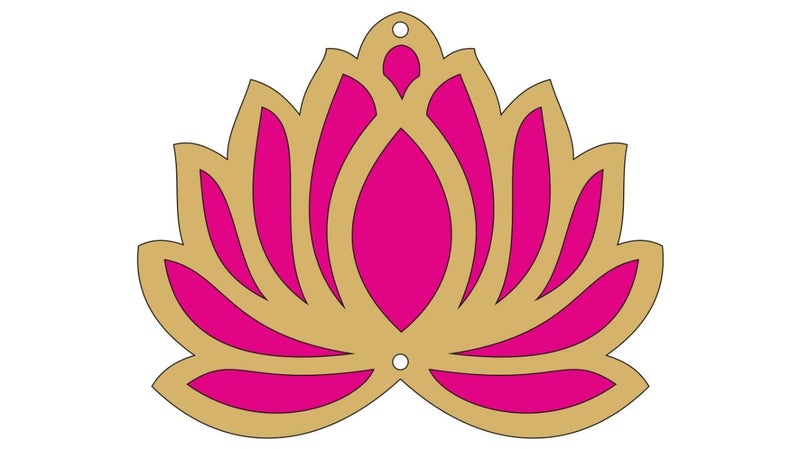 KollectionKart Kollection MDF Lotus Wooden Cutouts for DIY RongolitoranArt Craft and Festival Decorations Pink 25 