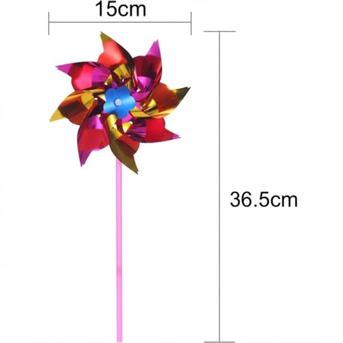 Hestya 50 Pcs Plastic Rainbow Pinwheel for Kid Party Pinwheels DIY Lawn Windmill Set for Teenagers Toy Garden Party Lawn Decor Assorted Color - Image 5