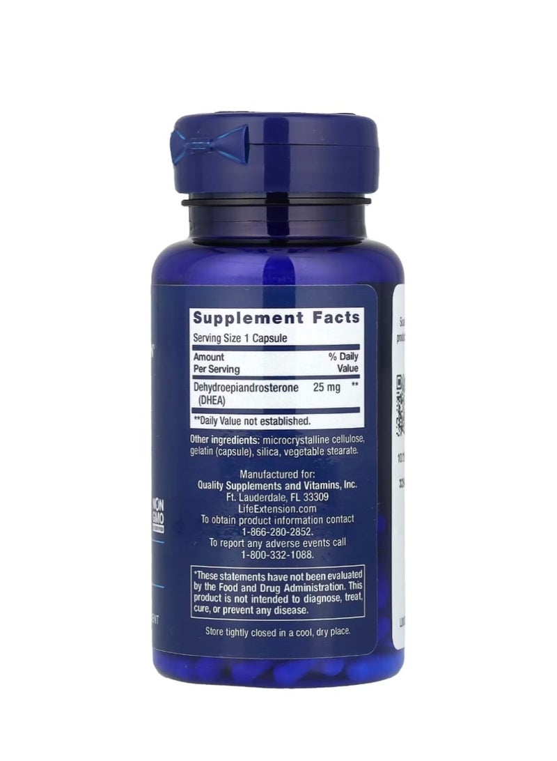 Life Extension DHEA 25 mg 100 Capsules - Image 2