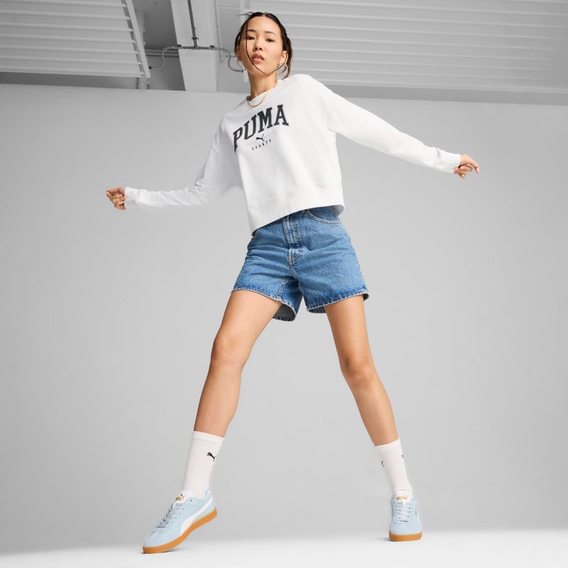 PUMA SQUAD Womens White Crewneck Sweatshirt - Image 3