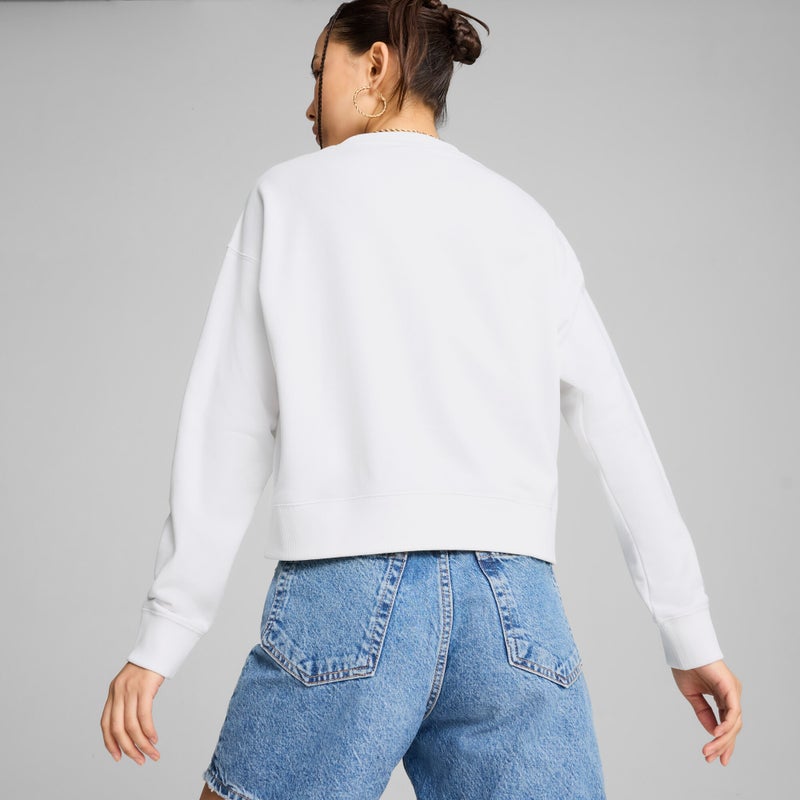 PUMA SQUAD Womens White Crewneck Sweatshirt - Image 4