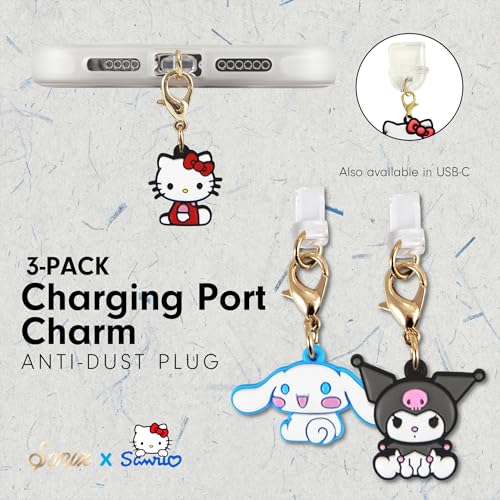 Sonix سونيكس × سانريو سدادات الغبار - متوافقة مع USB C + لايتنينغ - سحر شخصيات سانريو من السيليكون (عبوة 3) - هالو كيتي، سينامورول، كورومي - Image 5