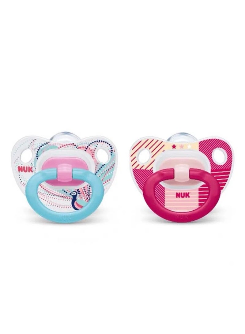 نوك لهّايات  | 2 عبوة من اللهايات | حلمة قلب | لهّايات سيليكون خالية من مادة BPA | لهّايات مضادة للتفلطح | لعبة تسنين الأطفال - Image 1