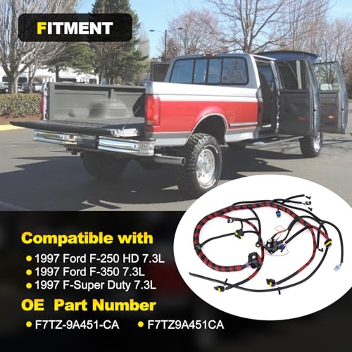 YEHERIT F7TZ9A451CA Engine Wiring Harness Assembly Compatible with 1997 Ford F-250 HD F-350 F-Super Duty 7.3L Diesel Replace# F7TZ-9A451-CA - Image 2
