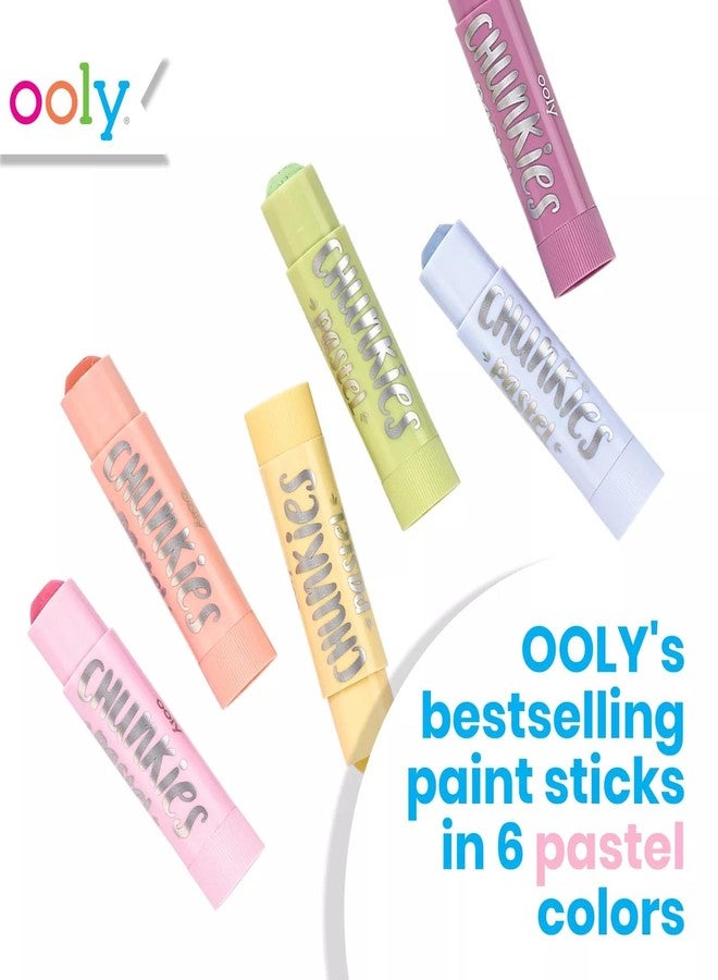 Ooly Chunkies 6 Pastel Paint Sticks For Kids, Tempera Paint Sticks Pastel Colors Set, No Mess Quick Drying Art Supplies for Toddlers and Kids - Image 2