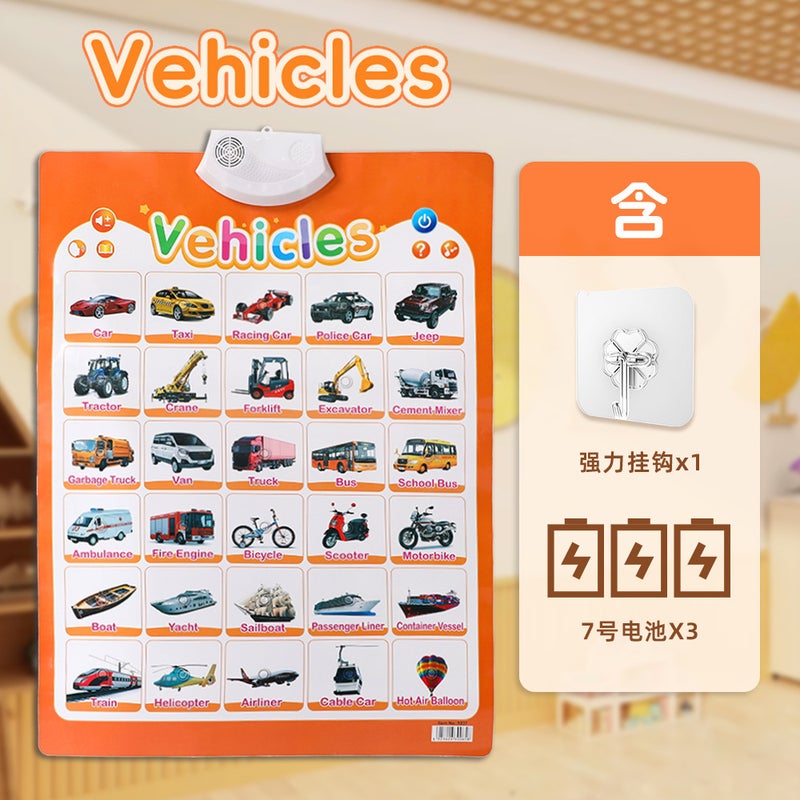 Interactive English Learning Toy with Educational Word Cards for Kids