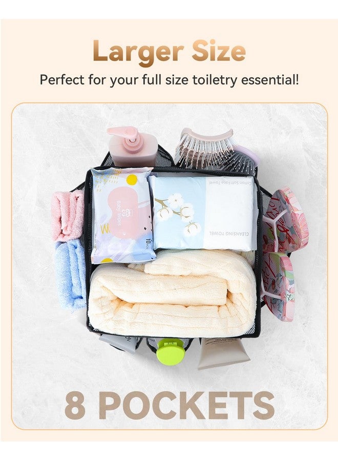 Temede Temede Mesh Shower Caddy Tote, Large Shower Caddy Basket Portable, Quick Dry Hanging Toiletry Bag, 8 Storage Pocket Handle Bath Organizer for College Dorm, Gym, Camp, Travel - Image 3