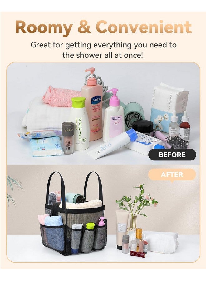 Temede Temede Mesh Shower Caddy Tote, Large Shower Caddy Basket Portable, Quick Dry Hanging Toiletry Bag, 8 Storage Pocket Handle Bath Organizer for College Dorm, Gym, Camp, Travel - Image 5
