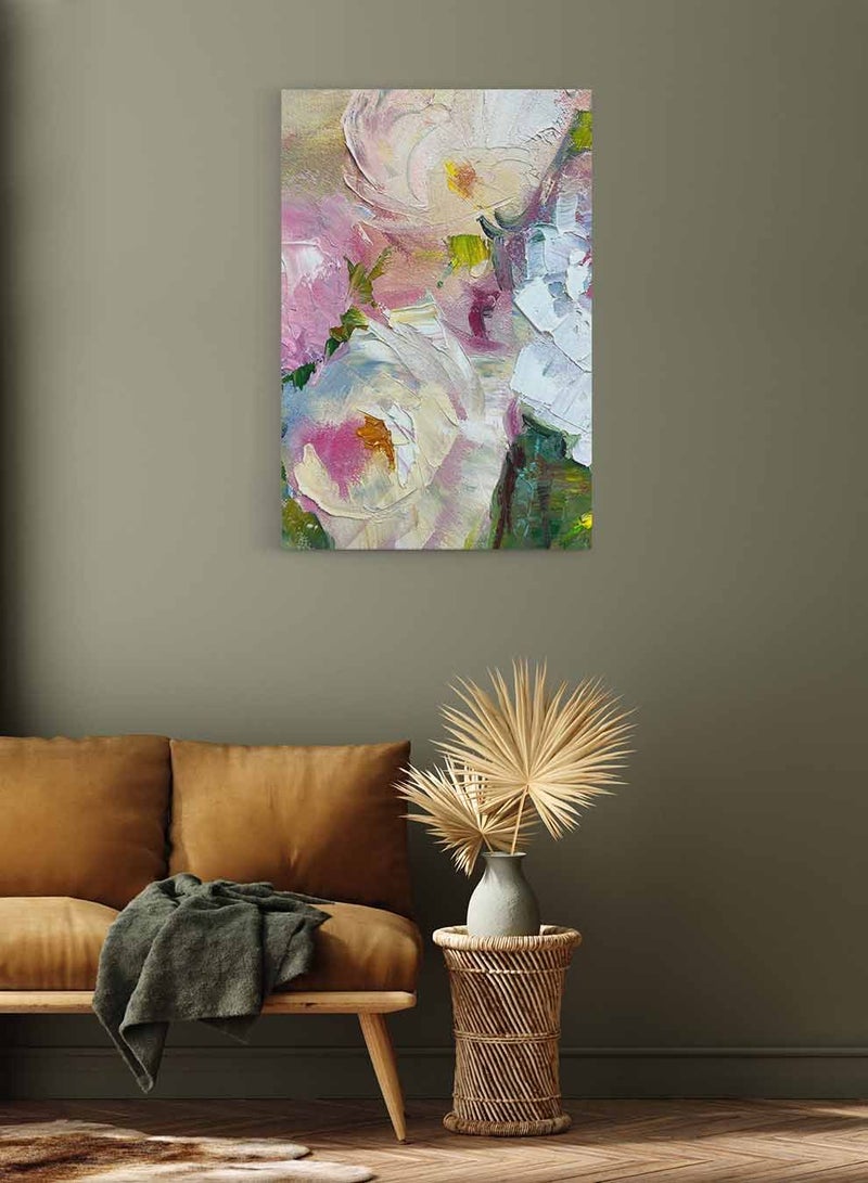 لوحة كانفاس على إطار خشبي، تصميم أزهار ملونة، للمنزل، غرفة المعيشة، المكتب، الديكور - Image 3