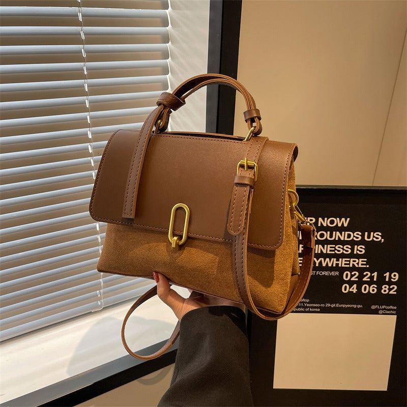 Textured Bag For Women Fashion Versatile Portable Retro Commuter Single Shoulder Crossbody Small Square Bag - Image 3