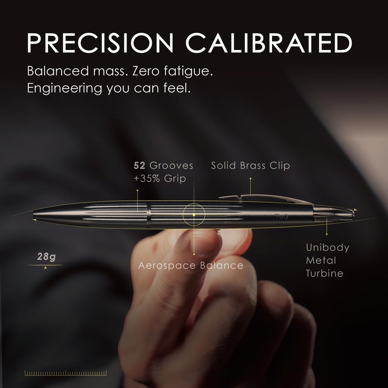 TAG Submarine Luxury Ballpoint Pen with Sonar Stand, Turbine Twist Desk Pen, Shadow Black Aerospace Aluminum Writing Instrument, Schmidt Refill, Fancy Executive Gift Pen - Image 5