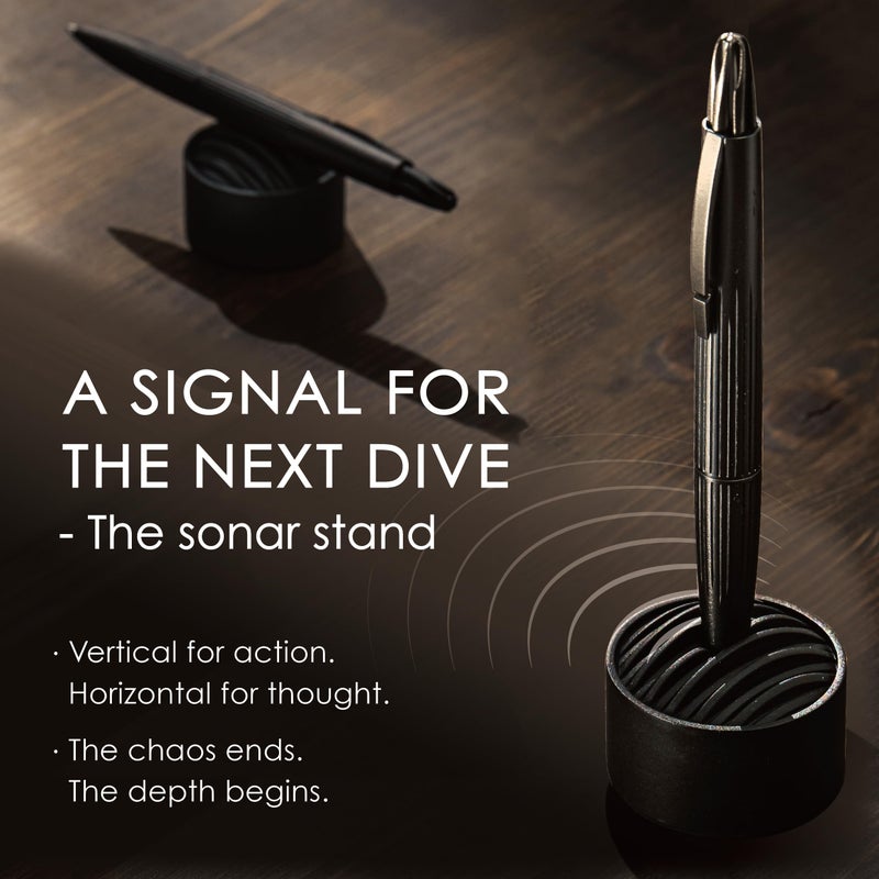 TAG Submarine Luxury Ballpoint Pen with Sonar Stand, Turbine Twist Desk Pen, Shadow Black Aerospace Aluminum Writing Instrument, Schmidt Refill, Fancy Executive Gift Pen - Image 3
