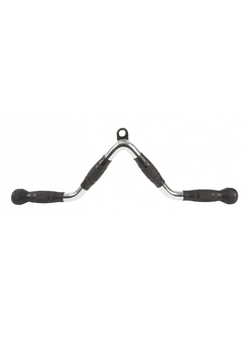 Solid V-Type Bar with TPR Grips - Heavy-Duty Fitness Accessory for Strength Training & Cable Machines