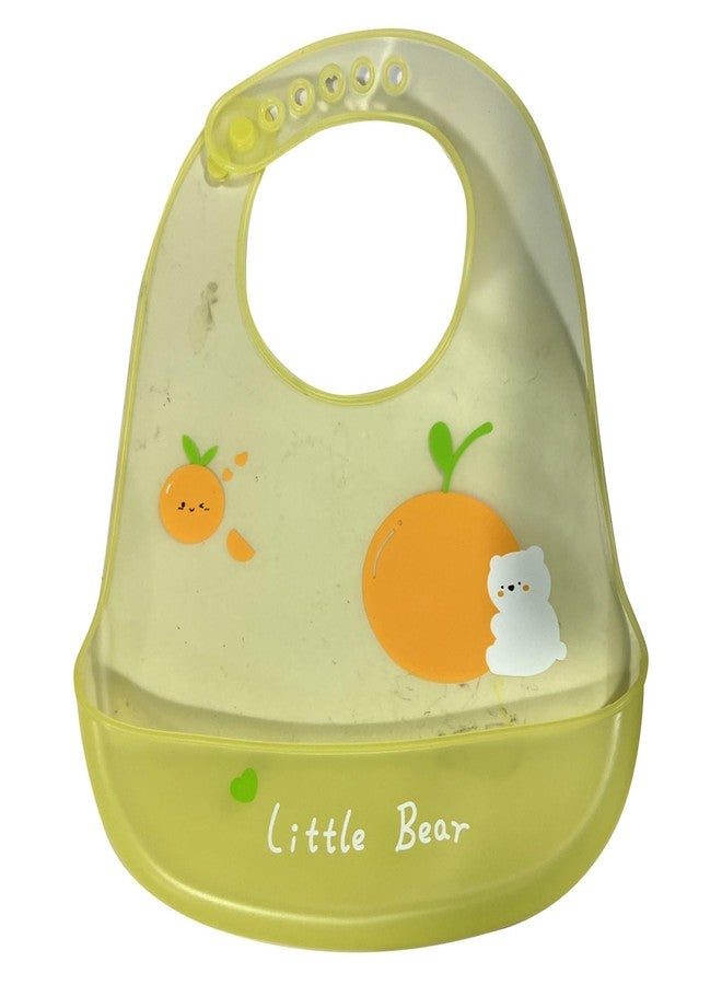 VALUEVIBES مريلة أطفال سيليكون مقاومة للماء من فاليو فايبز، مثالية لإطعام وفطام الأطفال الرضع والصغار، سهلة التنظيف، قابلة للغسل وإعادة الاستخدام، بدون رائحة كريهة، فتحة رقبة قابلة للتعديل بأزرار (عبوة من قطعة واحدة) (برتقالي) - Image 3